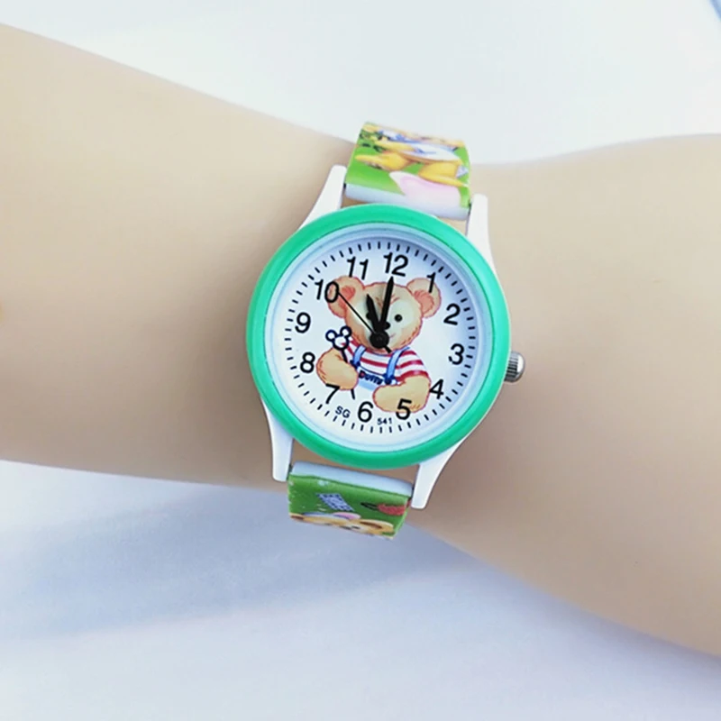 

Easy Bear Cartoon Children's Belt Watch Quartz Watch Girl Boy Not Waterproof Digital Pointer Watch Birthday Party Kids Gift Cloc
