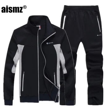 

Aismz Mens Sportsuit Set Spring Autumn Fashion Hoodie Sweatshirt+Pants Sportswear Two Piece Set Tracksuits For Men Clothing