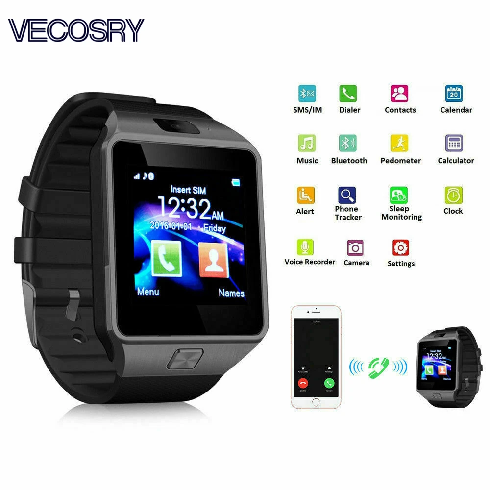 

DZ09 Bluetooth Smart Watch Camera Phone GSM With Sim Card Slot Anti lost Men Watch For iPhone Android IOS Samsung