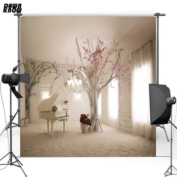 

DAWNKNOW Indoor Vinyl Photography Background Piano Flower Tree Polyester Backdrop For Wedding Photo Studio Props 4138