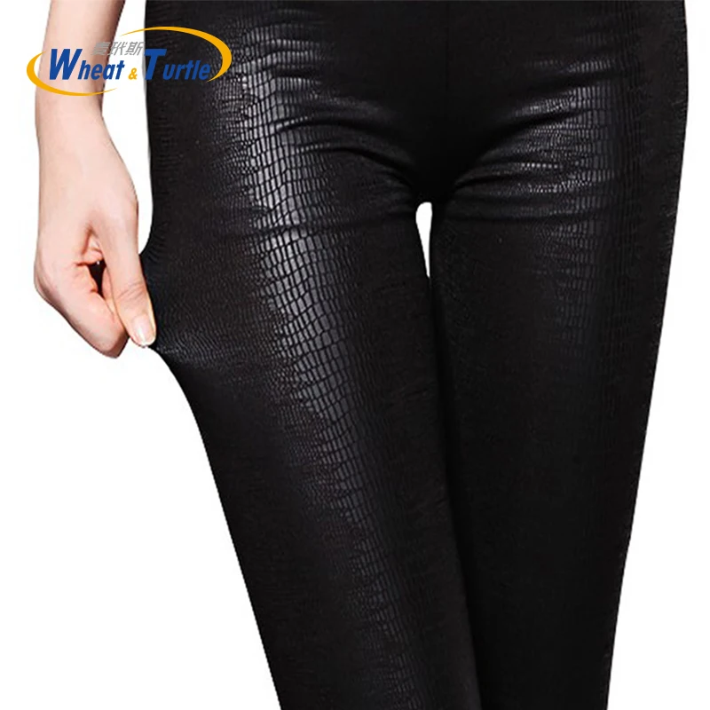 

Maternity Snakeskin Pants Pregnant Women Leggings Faux Leather High Quality Slim High Elasticity Leggins for Pregnancy Clothing