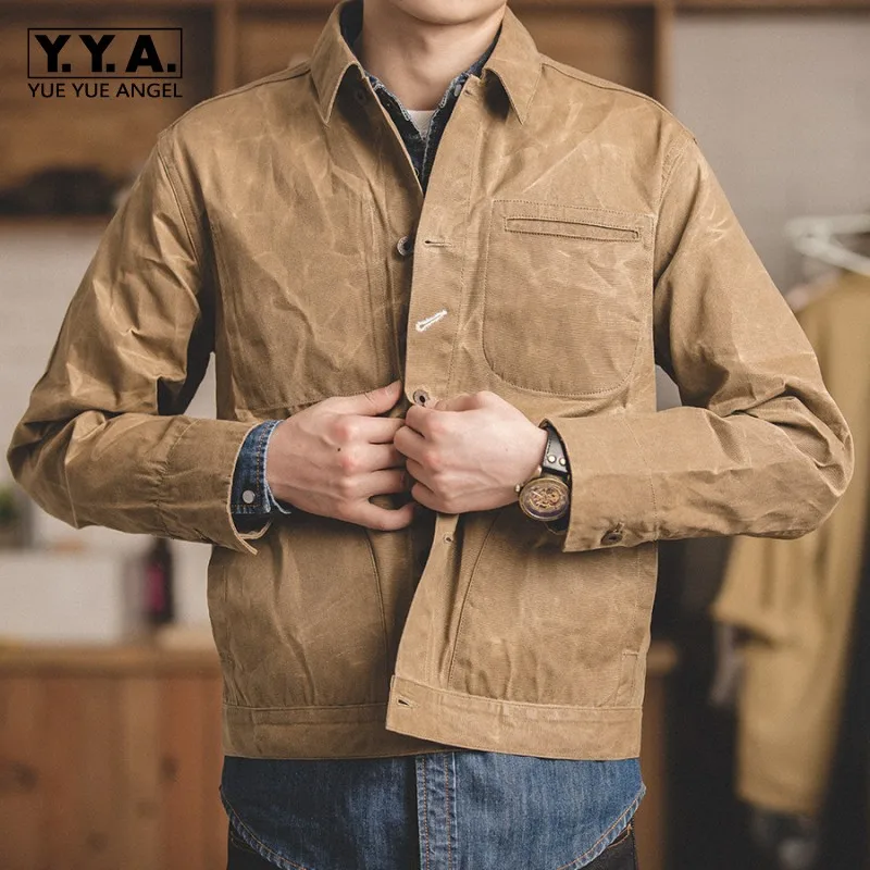 Стиль сафари vintage KA Винтаж длинный рукав однобортный Chaqueta Hombre отложной воротник Модные Новые однотонные повседневные мужские куртки