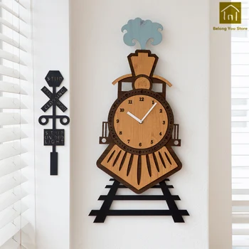 

Ditigal Creative Creative Wooden Wall Clock Craft Wall Watch Circular Home Decor Madeira Modern Clocks Decorative Tools WKP087