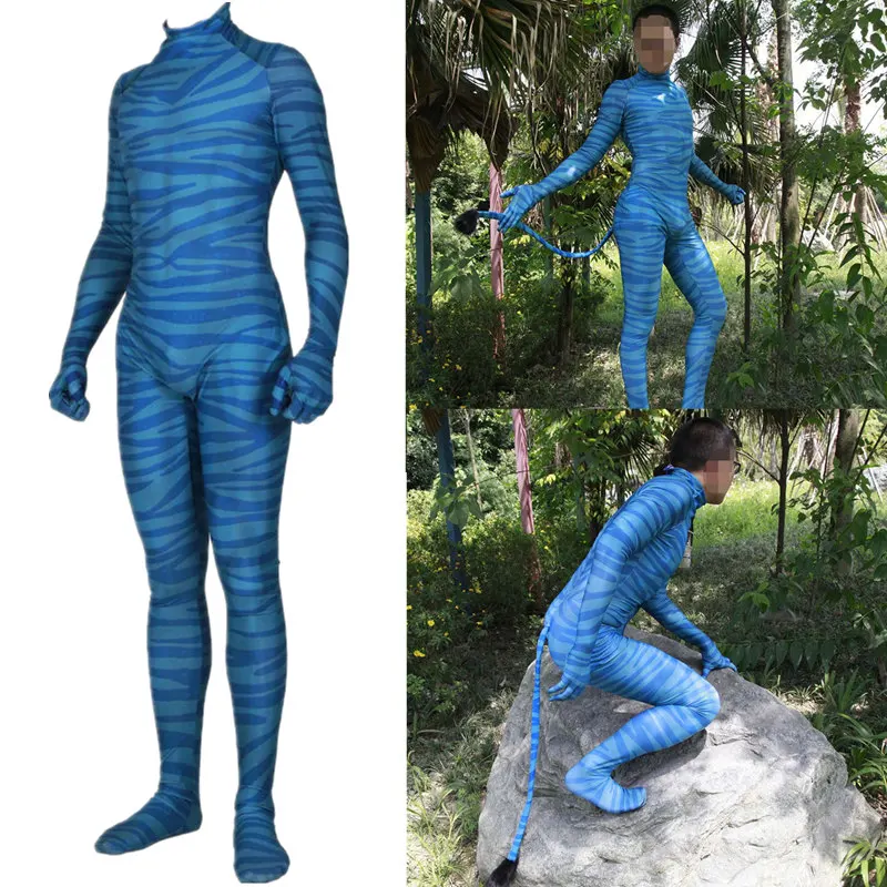 

Adult Kids Avatar 2 Na'vi Cosplay Costume Zentai Bodysuit Suit Jumpsuits