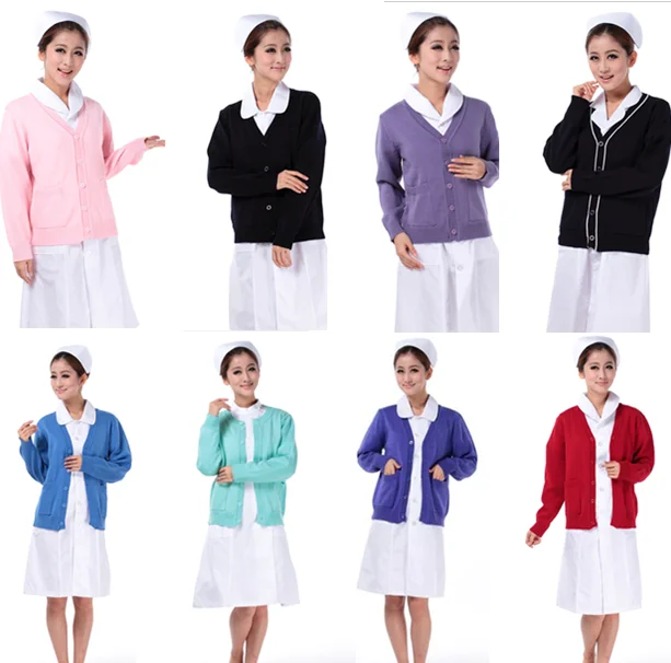 High quality solid color nurse sweater 2016 autumn fashion causal loose