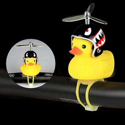 Flash Deal New bicycle bell yellow duck bicycle helmet light bike motorcycle bell child bike handlebar horn light Ring Bike Accessories 5
