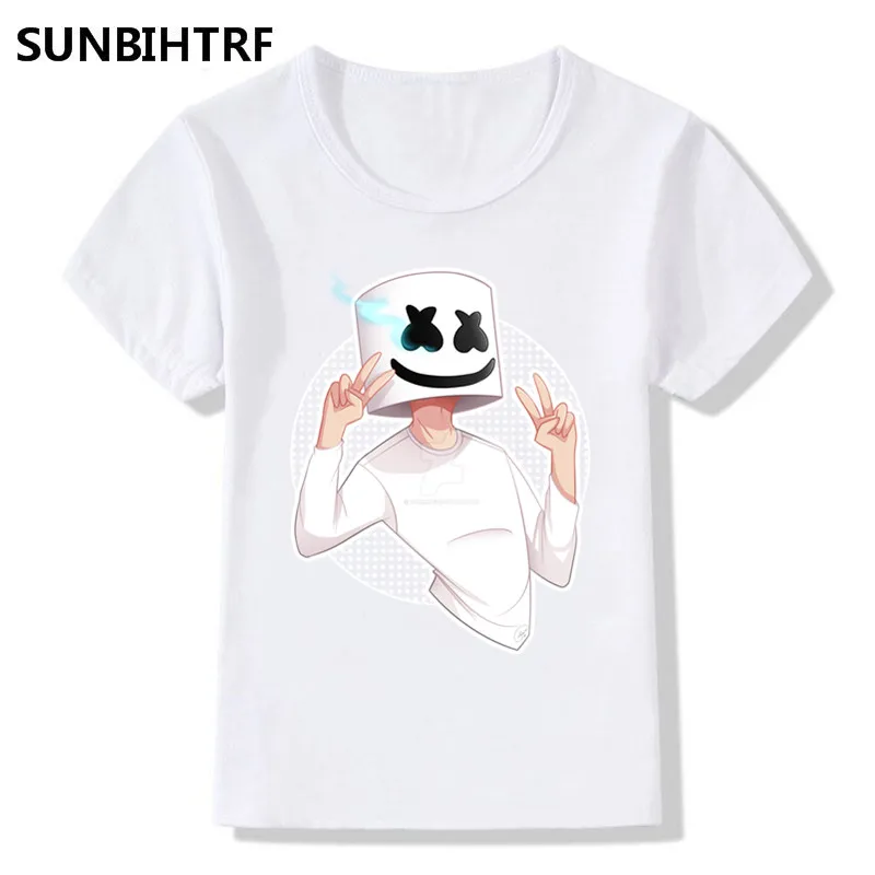 

Children Cartoon Dabbing DJ Marshmello Print Funny T shirt Big Boys Girls Tees Baby Summer Short Sleeve Tops Kids Casual Clothes