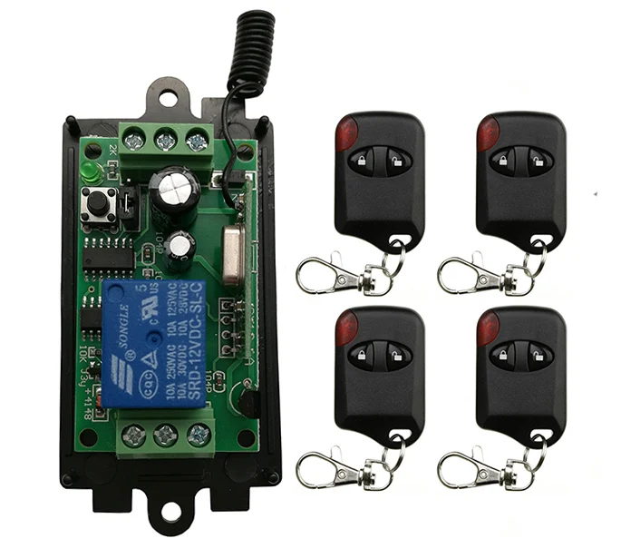 DC 9V 12V 24V 1 CH 1CH RF беспроводной переключатель системы дистанционного управления