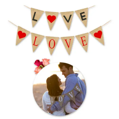 

FAROOT Valentine Wedding Engagement Photo Party Bunting Banner Garland Props Decor Sign