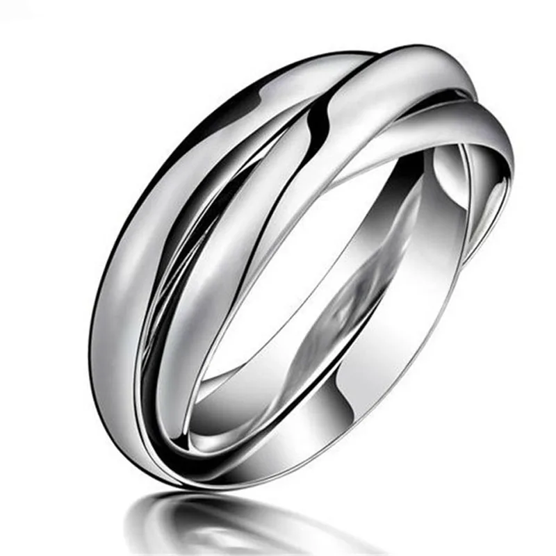 

Steel Color Triple Band Rolling Ring 316l Stainless Steel 3 Bands Trinity Interlocking Interlocked Rolling Wedding Band Rings