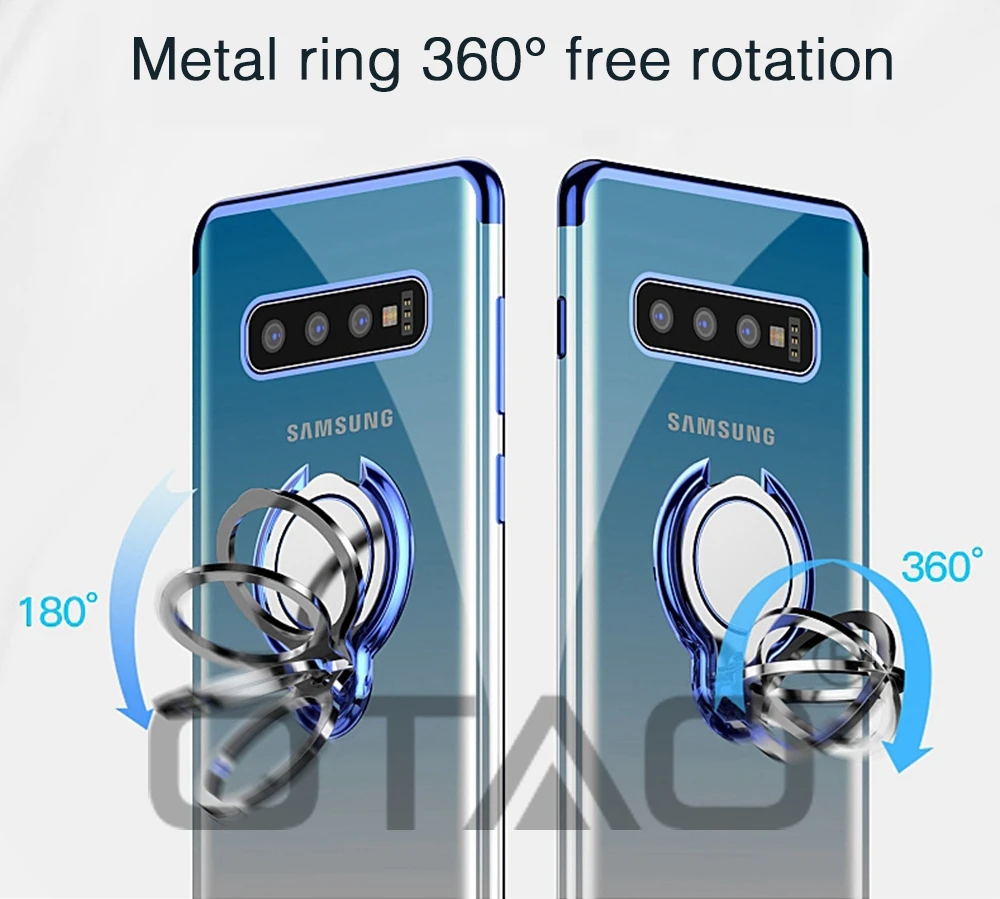 Чехол для телефона OTAO с кольцом-держателем для samsung Galaxy S9 S8 Plus S10 Lite Note 8 9 J7 A6 TPU чехол с магнитной подставкой и держателем для автомобиля чехол