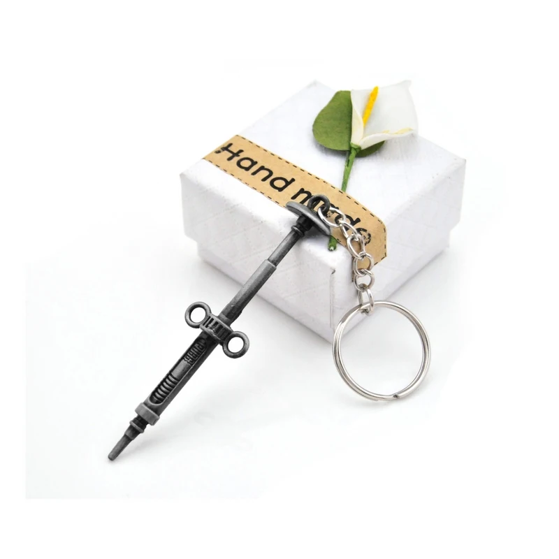 

Pop Gun Custom PUBG Keychain Men Jedi Sword Anime Key Chain Ring Holder Game Banner Car Keyring Jewelry Creative Gift Souvenir