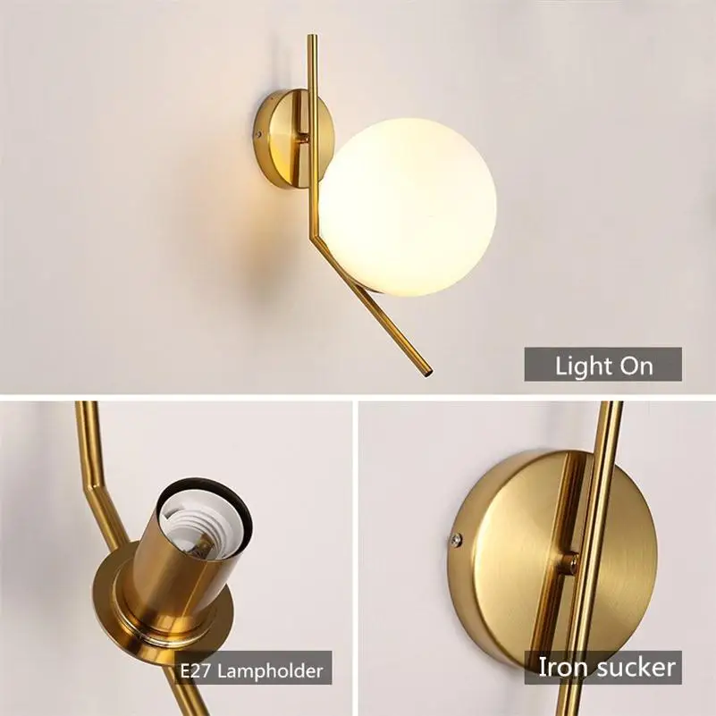 Стеклянный шар настенный светильник аппликация Murale Arandela Wandlamp Lampara Pared лестничные