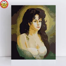 Картины нарисованные красками по номерам на холсте с рамкой нумерации краски по номерам наборы Акриловые Женщины