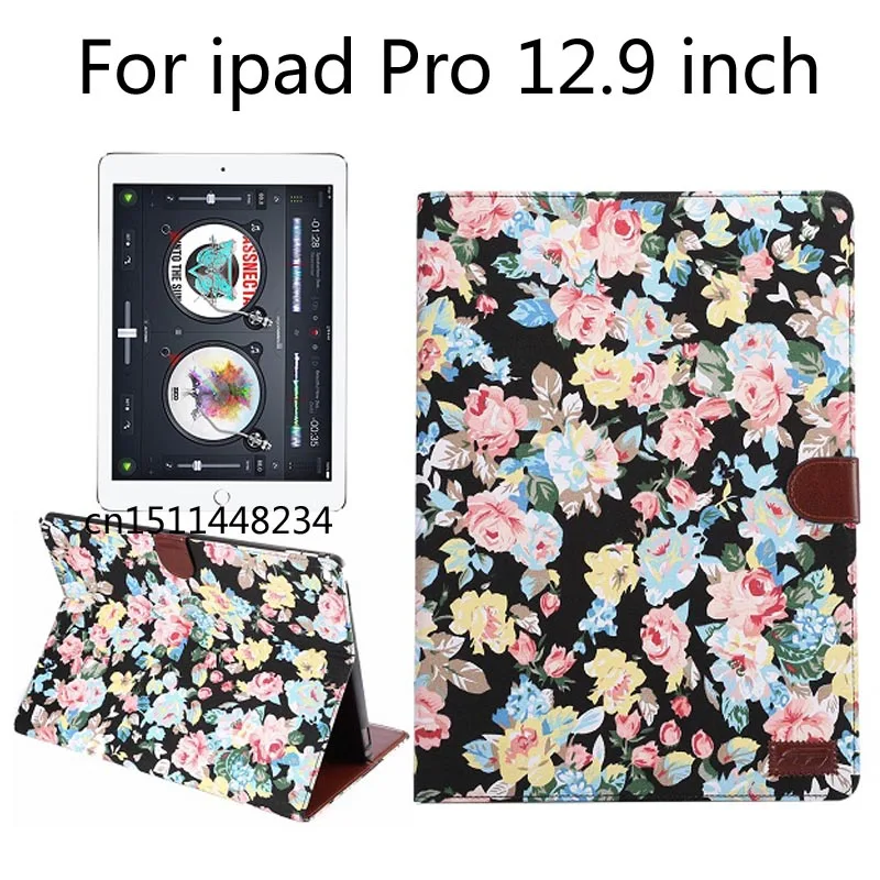 

New Fashion Smart Case For iPad pro 12.9" PU Leather Cover Case For Apple iPad 12.9 Cover Autosleep, autowake,stand covre+Stylus