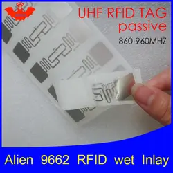 UHF RFID тег наклейка чужой 9662 влажная инкрустация 915 МГц 900 868 МГц 860-960 МГц Higgs3 EPCC1G2 6C умный аденсивный пассивный RFID метки этикетка