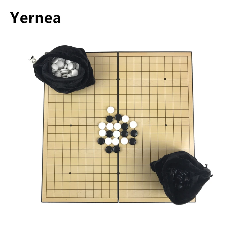 

Yernea High Quality Foldable Convenient Chess Game Of Go Board Game Magnetic Chess Pieces Full Set 32*32 CM Size Plastic