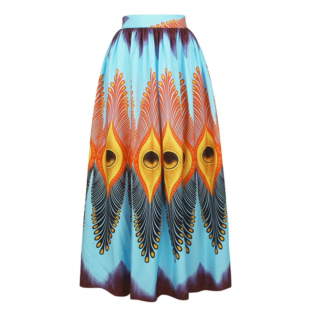 

plus size long skirts 2018 summer style colorful print maxi skirts women long skirt