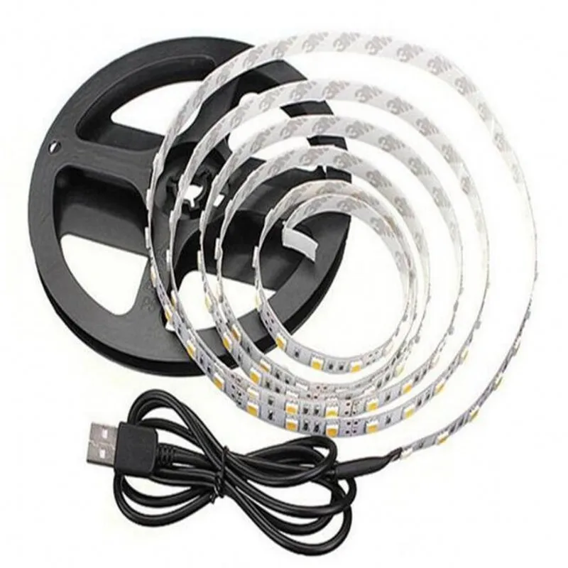 USB Светодиодная лента 5В не водонепроницаемый светильник SMD2835 50 см 1 м 2 3 4 5 RGB
