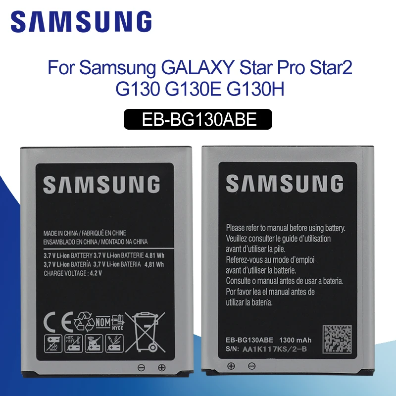

SAMSUNG Original Phone Battery EB-BG130ABE 1300mAh For Samsung Galaxy Star 2 G130 G130E G130H G130HN G130BU/DS Batteries