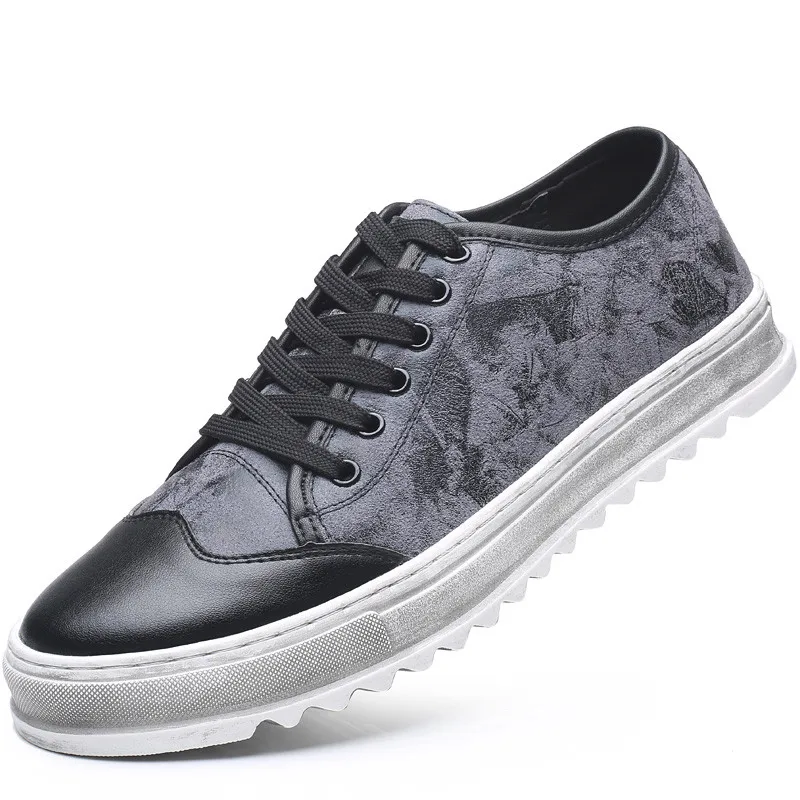 

Men Casual Shoes 2019 High Quality Lace Up Leather Men Platform Shoes Genuine Leather Working Shoes Size 38-43 DA092