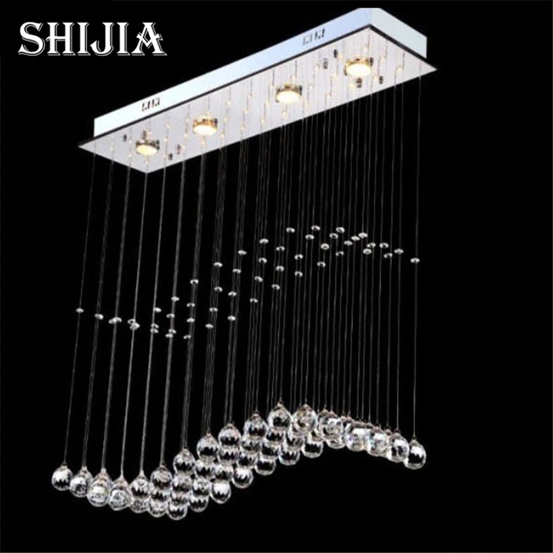 

Free shipping Modern crystal lamp rectangle restaurant messenger wire lamp sitting room partition lamp led ceiling light