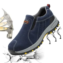 Мужские ботинки безопасные рабочие ботинки со стальным носком Мужская защитная обувь для пирсинга, не разбивающаяся, мужская обувь повседневные кроссовки, мужская обувь без шнуровки