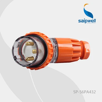 

IP66 500V 32A 4P Saip/Saipwell High Quality European/Australian Industrial Curved Male Electric Plug (SP-56PA432)
