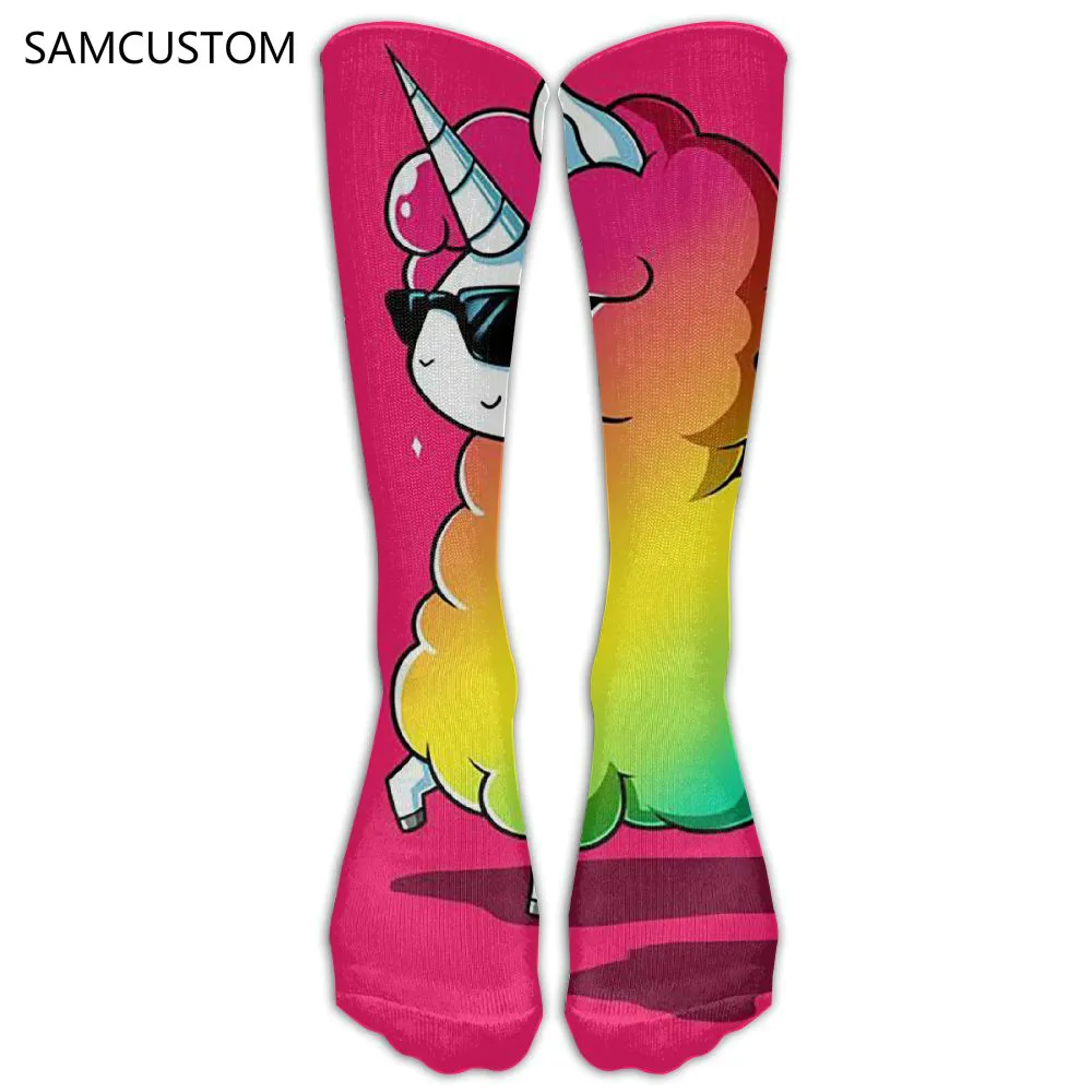 SAMCUSTOM модные гольфы женские хлопковые Высокие для дам с мультяшным единорогом 3D