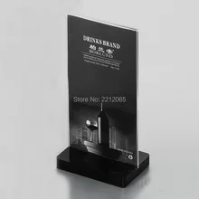 (Pack/6units) Vertical Insert Acrylic Retail Sign Holder Double Sided Displays for Bar,Cafe,Restaurant,Hotel ADS009-1