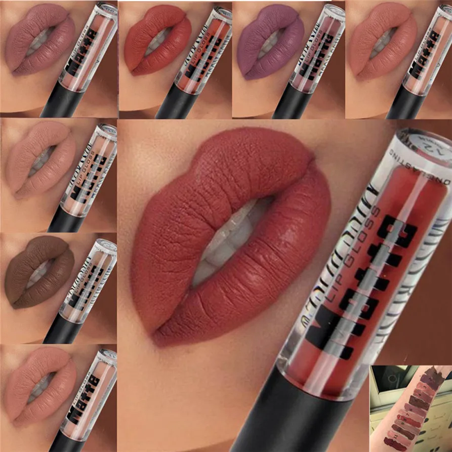 

12 Colors Waterproof Matte Makeup Lip Gloss Long Lasting Lipstick Sand Pigment drop shipping 0921