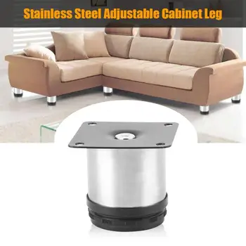 Stainless Steel Adjustable Home Kitchen Cabinets Table Shelf Feet Round Furniture Leg Tool Part 60 150mm for Choose