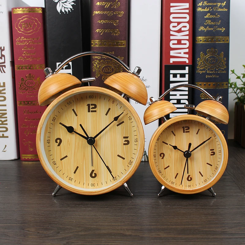 

Modern Alarm Clock Metal Iron Art Vintage Table Clocks Needle Mute Movement Time Watch / Bedroom Night Light Decoration Crafts