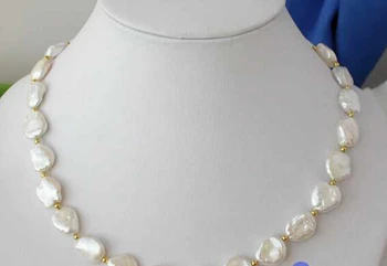 

AA 003896 BAROQUE COIN WHITE KESHI REBORN PEARL NECKLACE