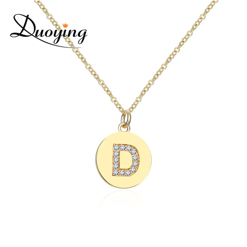 

Цепочка с подвеской из фианита Duoying, ожерелье с буквами инициала, крутой подарок для дочери, потрясающие дамы