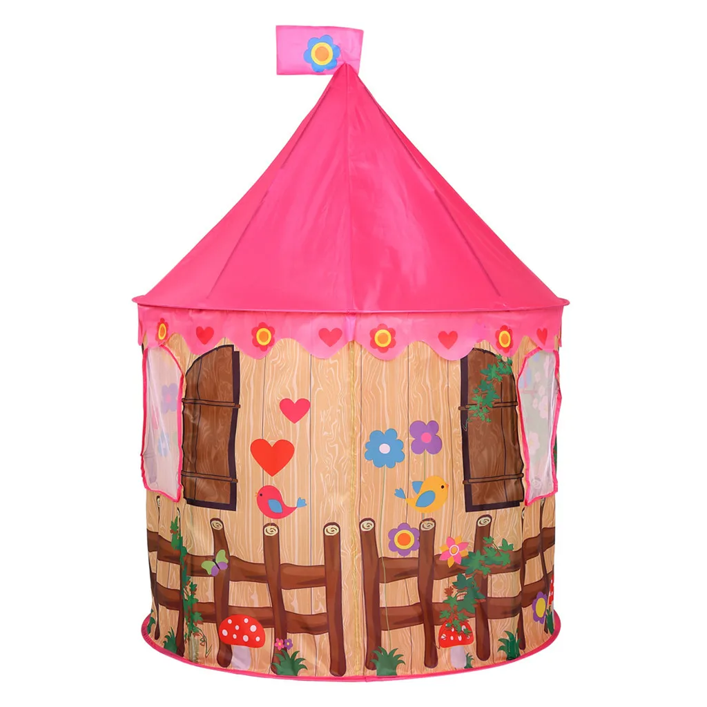 Складной играющие дети палатка в/открытый игрушечный дом для мальчиков и девочек розовый дом
