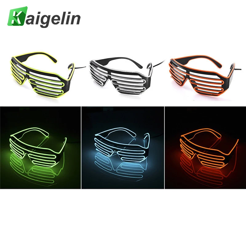 Новая мода EL Wire светодиодный неоновый светодиодный светильник-вспышка реквизит светодиодный флуоресцентные очки для бара DJ дискотека Rave Вечерние