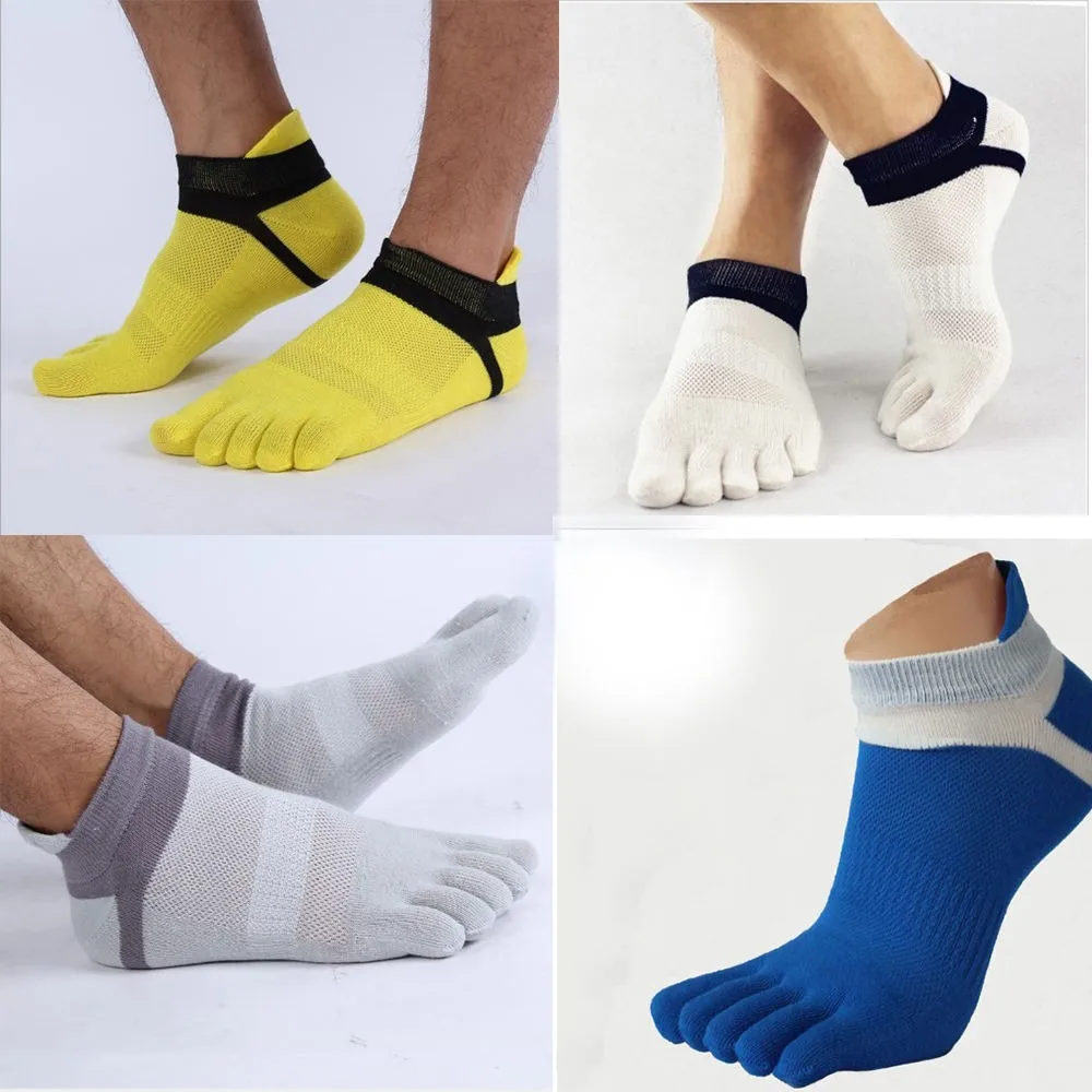 1 пара, модные весенне-летние мужские носки, хлопковые носки с пятью пальцами, Повседневные Дышащие носки с пальцами, носки до лодыжки 39-43