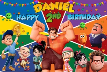 

custom Wreck-It Ralph happy birthday baby child photo background photography backdrops quality vinyl