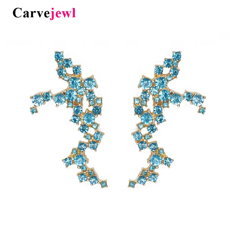 Серьги гвоздики Carvejewl серьги с кристаллами морской лошади ювелирные изделия для