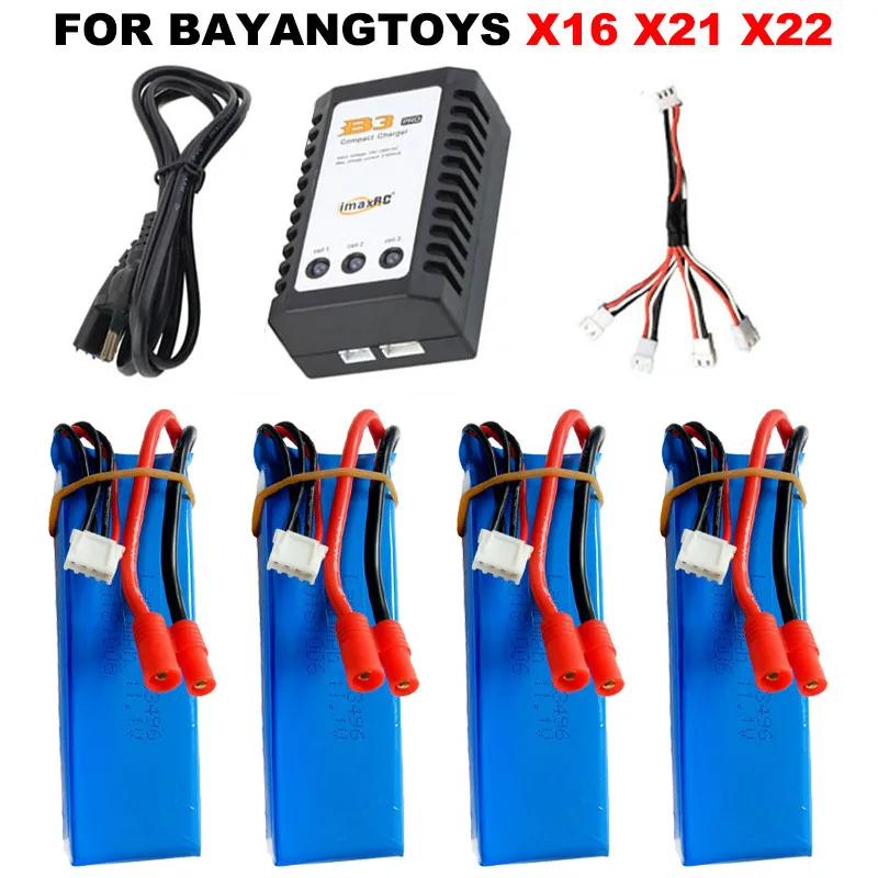 11,1 V 2500mAh Lipo аккумулятор и зарядное устройство для Bayang BAYANGTOYS X16 X21 X22 RC Квадрокоптер запасные части банан батарея для радиоуправляемого дрона