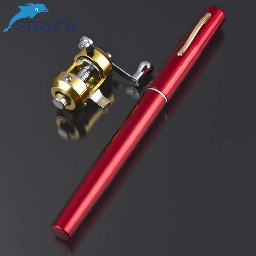Mini Fishing Rod Pem 20cm With Reel Aluminum Alloy Ice Fishing Telescopic Rod Pole Tackles Carpe