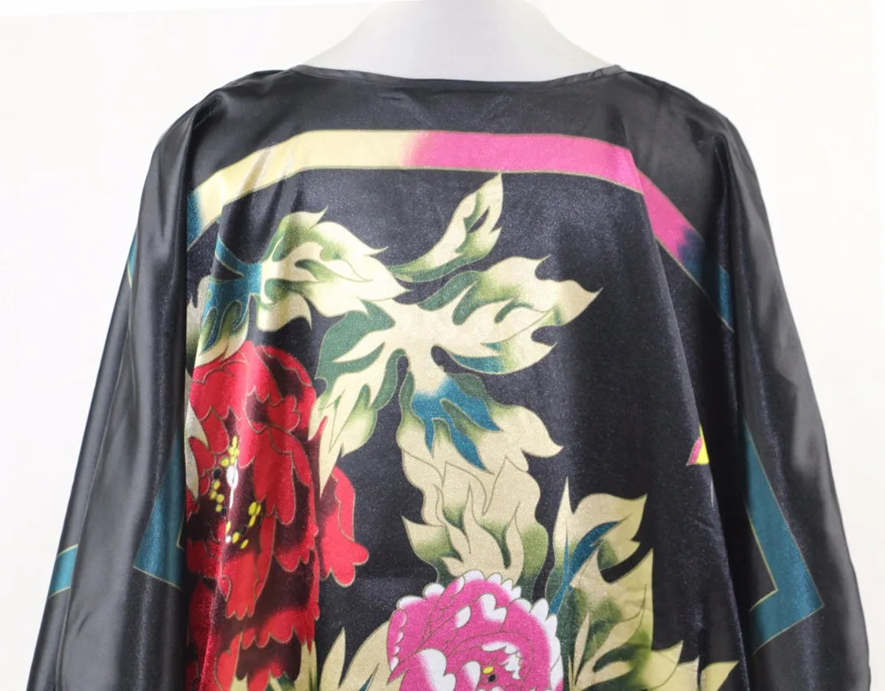 Горячая Распродажа летний женский халат из вискозы платье традиционный халат с принтом кафтан Повседневная Свободная ночная рубашка одежда для сна, один размер WR071