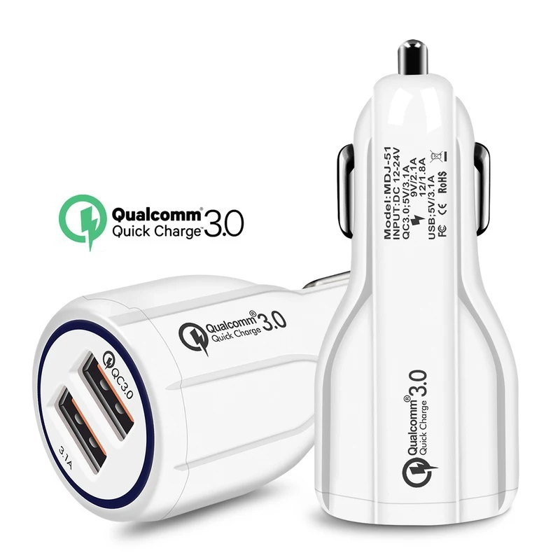 

Quick Charge 3.0 Car Charger, Phone Charger Dual USB Port, Fast Charging For iPhone Xs XR X 8 7, Samsung S10 S9 S8 Note9, Tablet