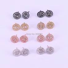 10 пар новое поступление модные 26 серьги-заклепки для женщин ювелирные изделия круглой формы mirco pave cz инициалы серьги Шарм