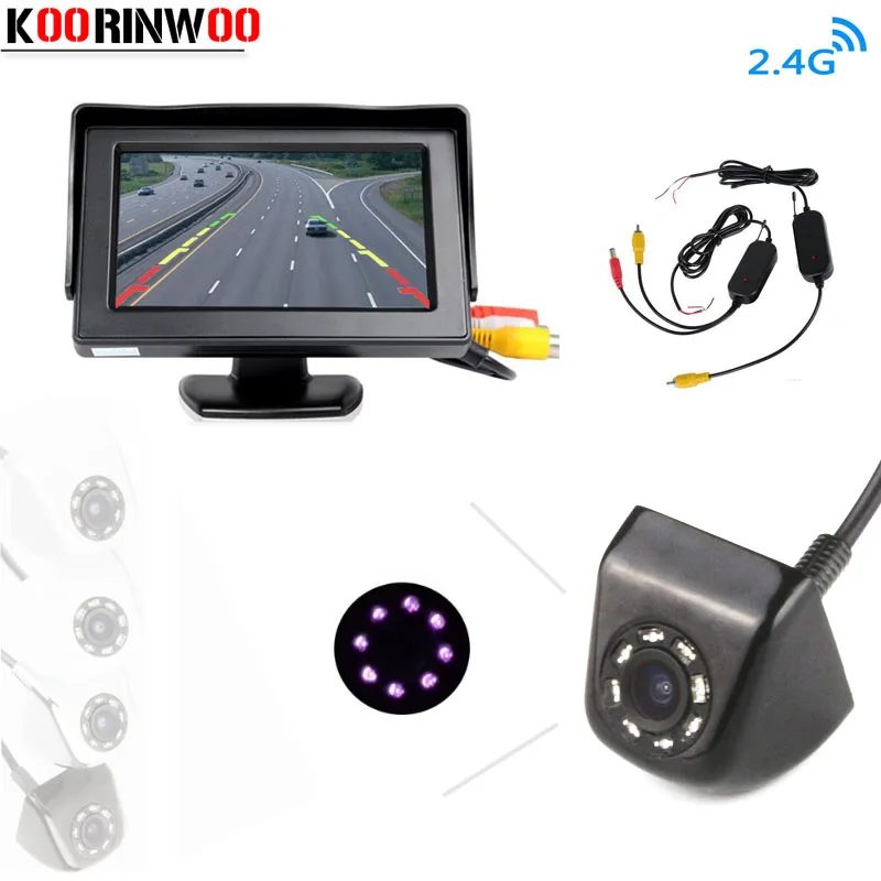 

Koorinwoo CCD HD Waterproof Parking Monitor Video System Night Vision Car Rear View Camera 4.3 inch Car Rearview Mirror Monitor
