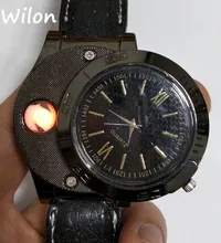 1 pcs F776 Rechargeable USB Léger Montres Électronique montre Quartz de Montres-bracelets pour Hommes Coupe-Vent Sans Flamme Allume-cigare