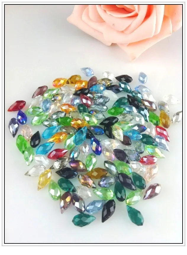conew_faceted  tear drop crystal beads0177