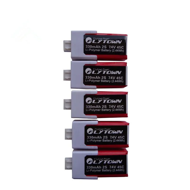 

5PCS Flytown 330mAh 2S 7.4V 45C/90C Lipo battery with XH-3P Plug for XK K120 Helicopter Align T-Rex 150 DFC RC FPV Drone parts