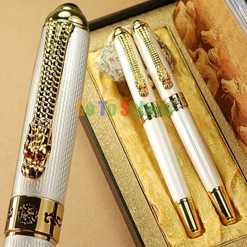 

JINHAO 1000 OFF-WHITE LINE FINE NIB FOUNTAIN PEN AND ROLLER BALL PEN SET WITH ORIGINAL BOX